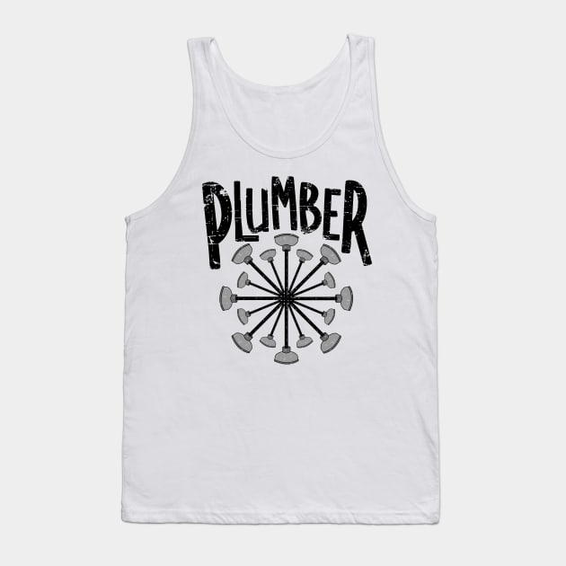 Plumber Toilet Plunger Circle Tank Top by Barthol Graphics